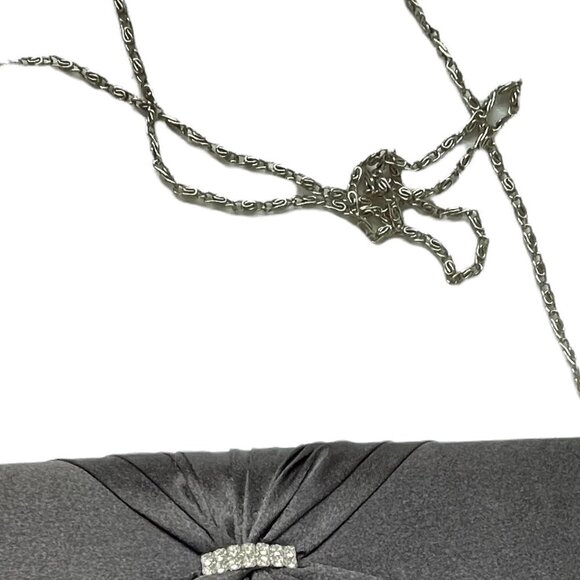 Bijoux Terner Black Evening Bag NEW WITH TAGS Satin with Rhinestone Detail - Picture 5 of 11